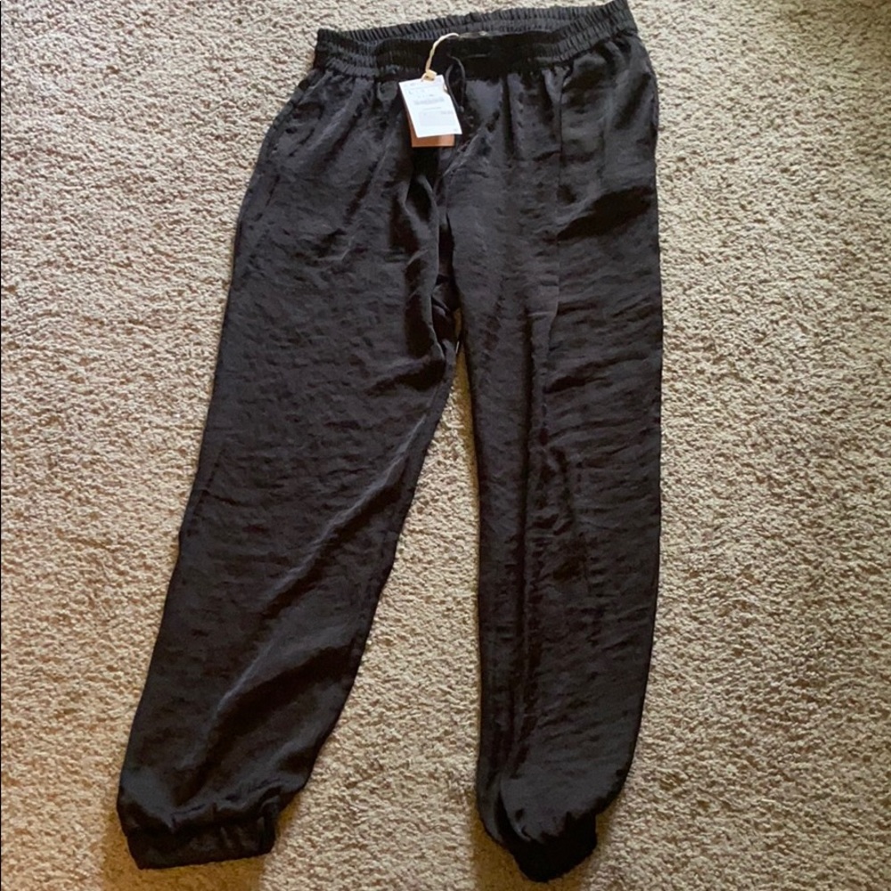 Black silky pants